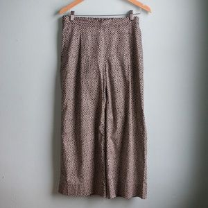 Eileen Fisher 100% Cotton Wide Leg Cropped Trouser